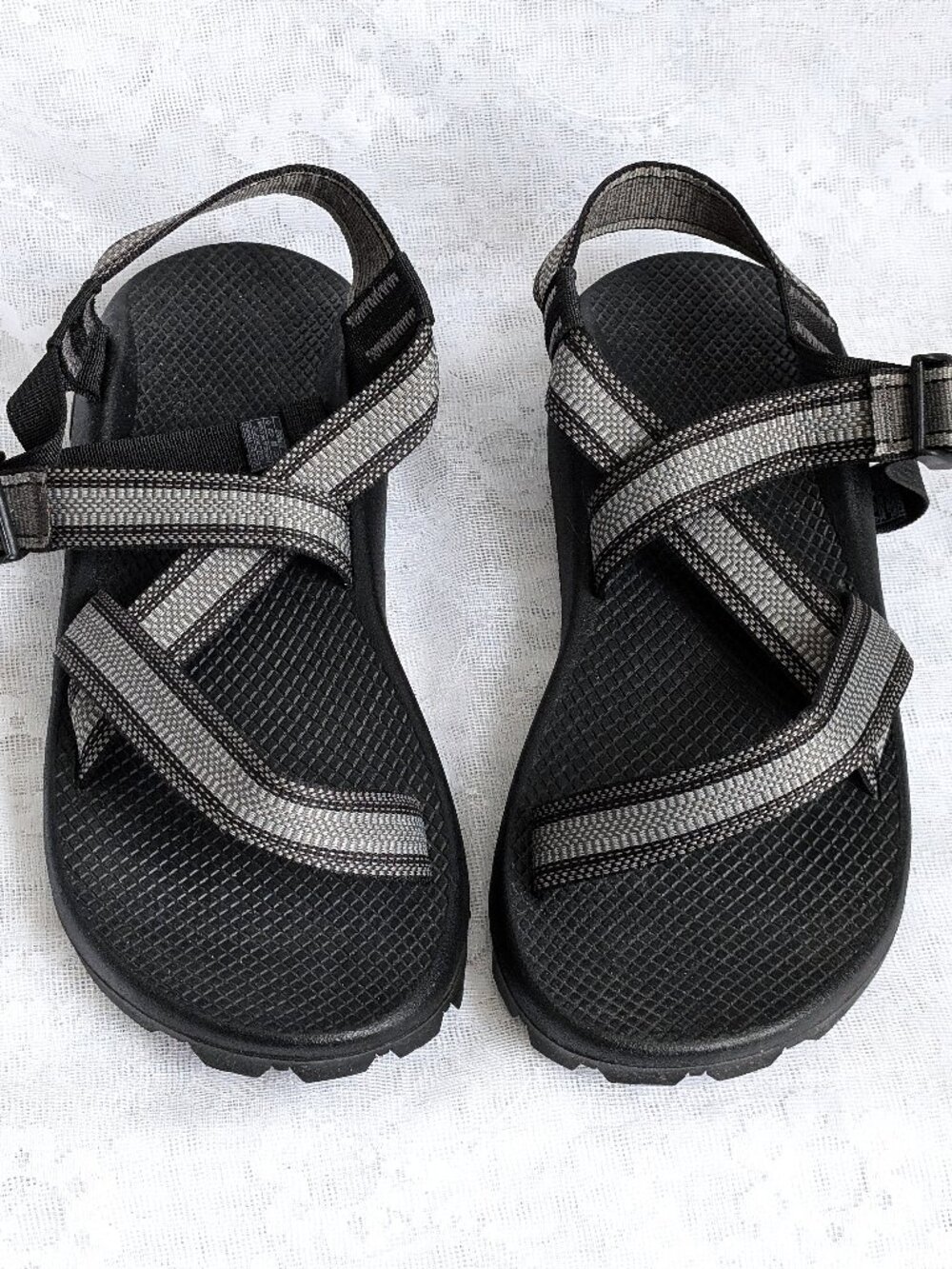 NEW Men's Chaco Z Cloud Adjustable Strap Hiking Gray Black Sandals Size 10